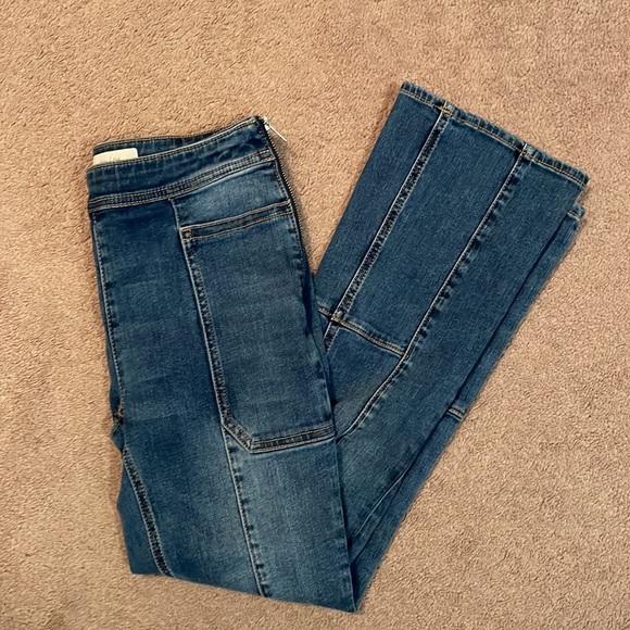 Pilcro & the Letterpress (Anthro) Women's Side Zip Cropped Bootcut Jeans - Picture 5 of 7